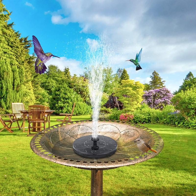 Product Introduction of Solar Fountain, Solar Bird Bath Fountain Pump with 6 Nozzles, Outdoor Watering Submersible Pump for Ponds, Swimming Pools, Gardens, Fish Tanks, Aquariums 0