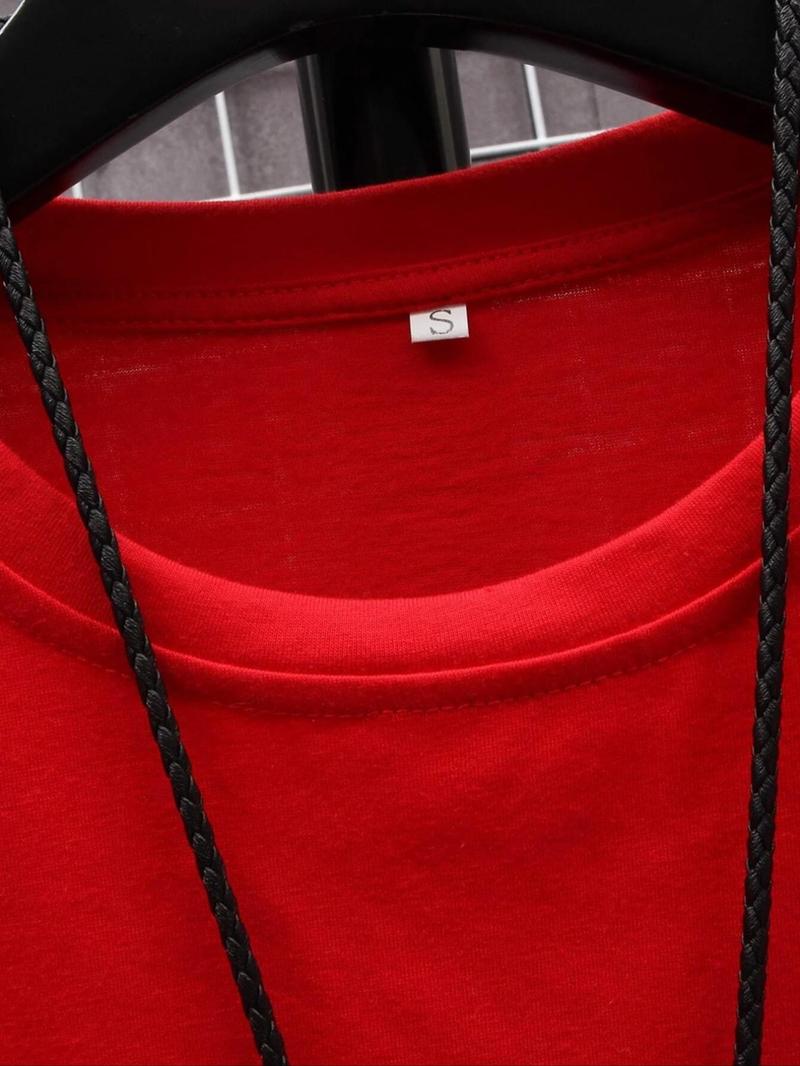 Product Introduction of Women's Letter Print Drop Shoulder Tee, Casual Half Sleeve Round Neck T-shirt, Women's Top for Summer Daily Wear 9