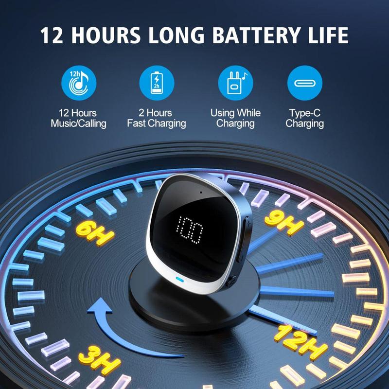 Car Transmitter, Portable Rechargeable Aux Output Music Receiver with LED Display Screen, Wireless Bluetooth-compatible Audio Receiver Compatible with Phone MP3 Speaker Laptop Headphone for Car Home 5