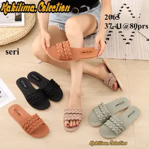 sandal hys slempang dua sandal karet wanita