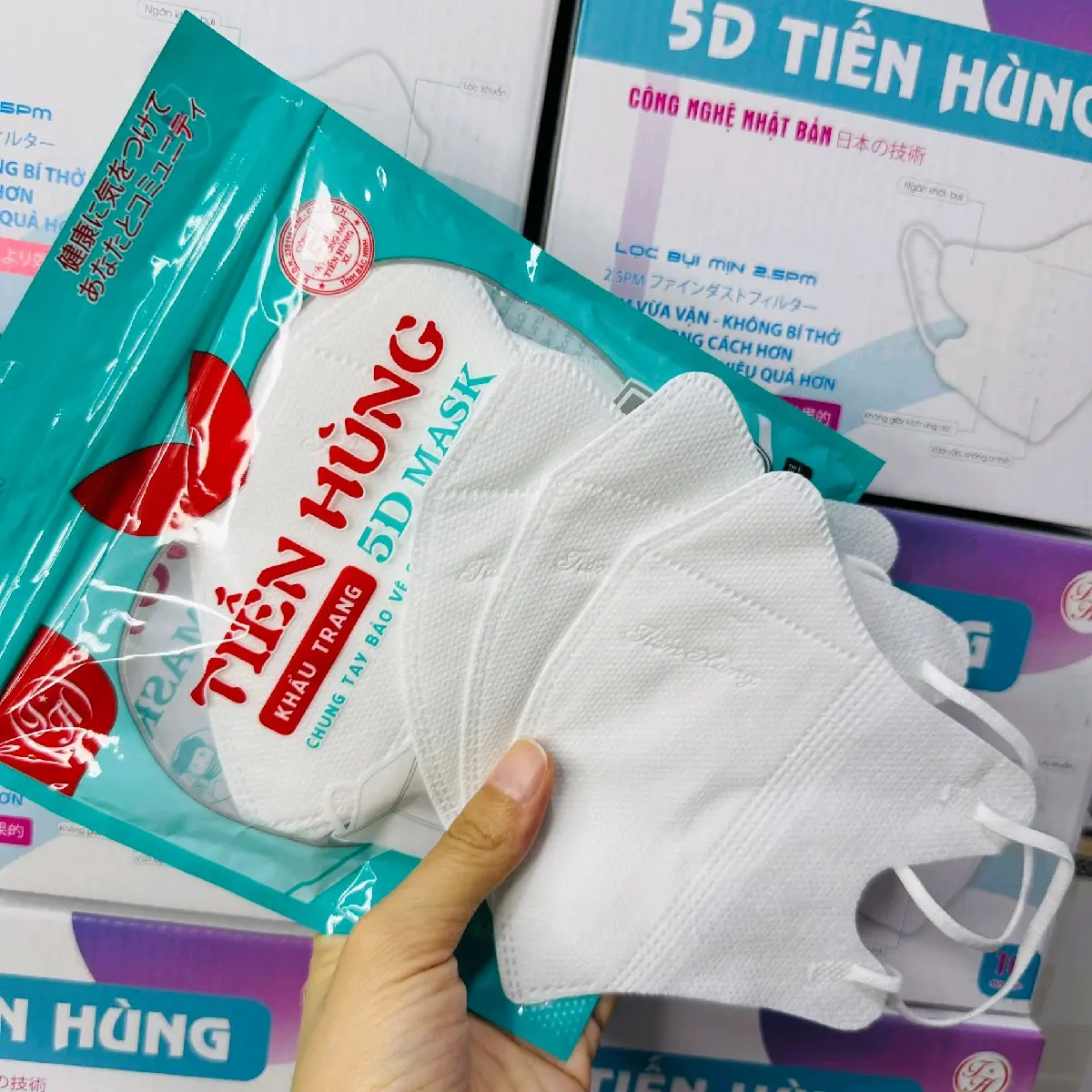 Combo 400 Chiếc Khẩu Trang 5D  TIẾN HÙNG_Hàng 3 Lớp