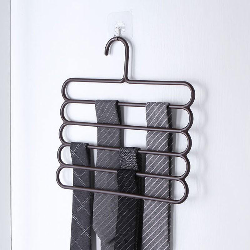( Non Slip ) 5 Layers Towel Pants Wardrobe Closet Organizer Hanger Holder Storage Rack