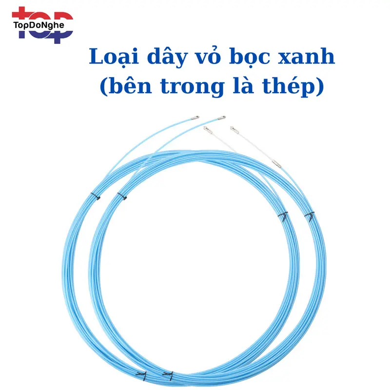 Dây mồi luồn cáp dây điện màu đồng đầu có bánh xe luồn ruột gà, ống ghen 5M, 10M,15M,20M,25M 5