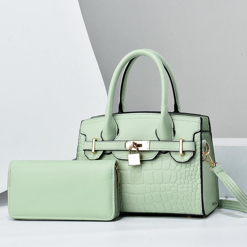 Product Introduction of Factory Direct Sales Large Capacity Handbag Two-Piece Women's Bag High Sense Simple Fashion Messenger Bag Western Style All-Matching 4