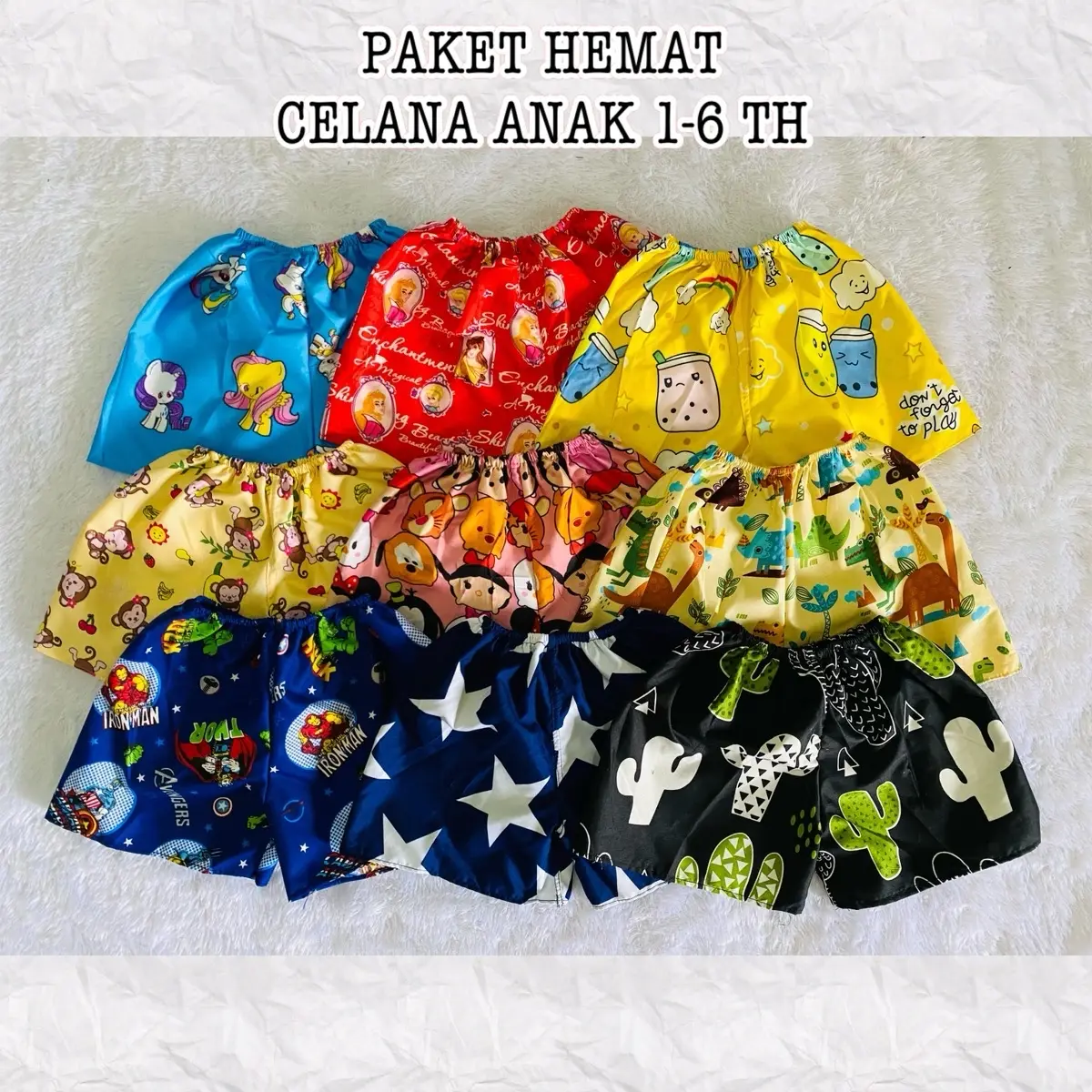 Paket Hemat Celana pendek celana kolor anak umur 1-6 tahun Cewek Cowok Katun Santai Bayi Balita