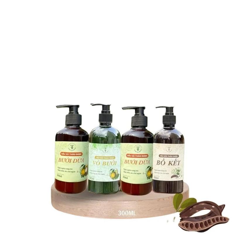 [ LIVE ] Combo 4 chai 300 ml (Bưởi + Bồ Kết + 2 Dầu Xả Bưởi Dừa) - TÙNG XÀ BÔNG dầu  gội ) Women Nữ