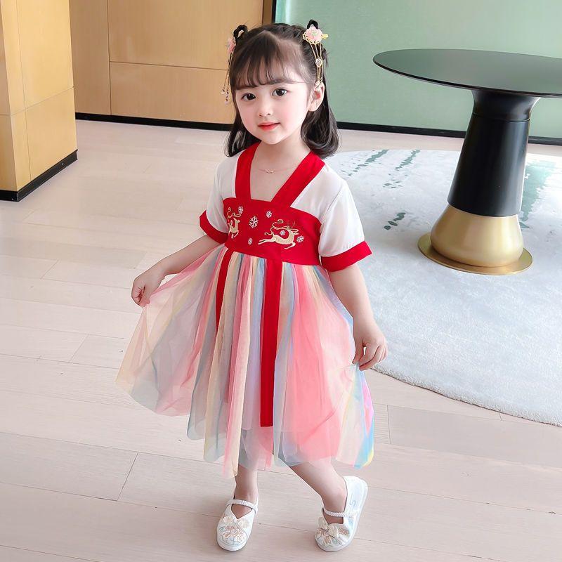 Product Introduction of Hanfu Girl's Thin Dress Tang Suit Summer Chinese Style Baby Children's Clothing 19