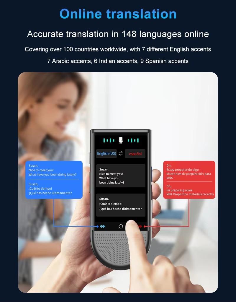 Product Introduction of Latham S15 4G Portable AI Translator 16GB Memory 148 Language Smart Translate In Real Time Voice Photo Offline Translated 3