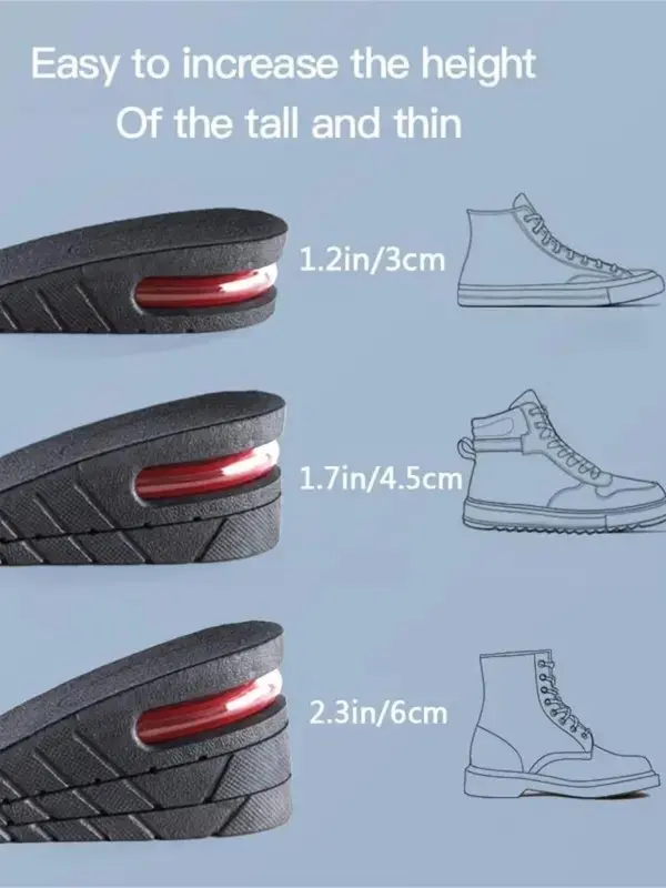 2024 New Summer Invisible Height Designer Increasing Insoles, Air Cushion Half-cushion Shock-absorbing Heightening Insoles, Invisible Heightening Pad, Removable Portable Comfort Height Increasing Insole 5