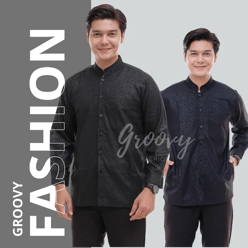 KOKO SULTAN EMBOS KEMKO SULTAN KOKO WANGKI MOTIF SULTAN TERLARIS kancing katun Muslim Baju Pria Dewasa 1