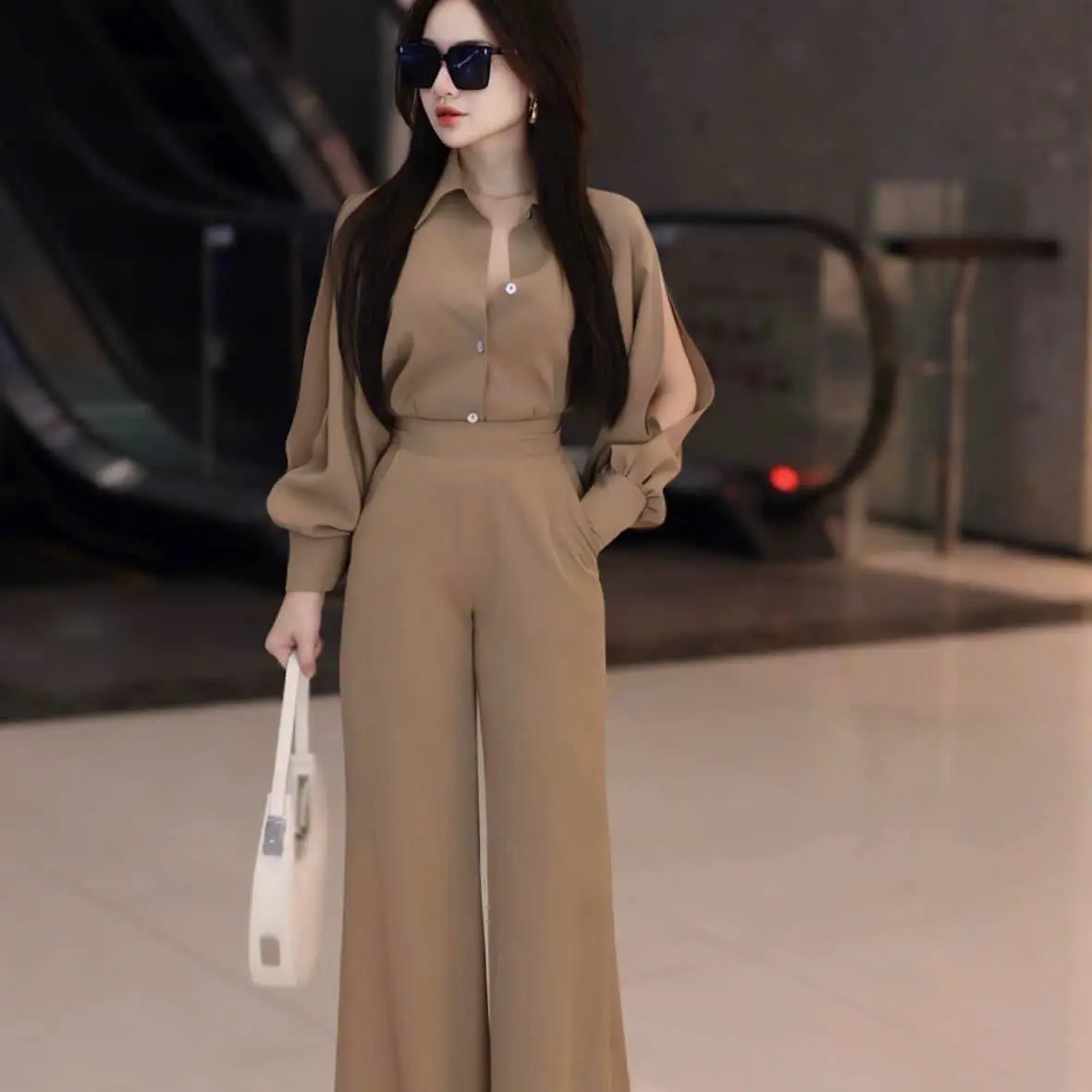 SÉT BỘ ỐNG RỘNG-SƠ MI NỮ-SÉT ĐI LÀM ,ĐI TIỆC CỰC SANG XẺ TÀ ỐNG TAY Women Ong..