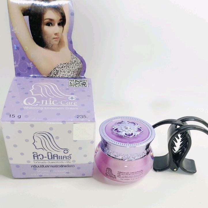 KEM DƯỠNG TRẮNG DA NÁCH Q.NICC CARE mẫu  mới màu tím 15g (2hủ có nạ đắp mặt)
