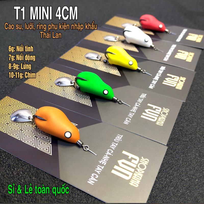 Nhái Hơi T1 mini 4cm câu cá lóc lưỡi BKK Thái Lan Handmade Bắt Cá Fishing