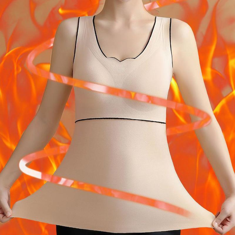 Áo Vest Giữ Nhiệt, Dành Cho Nữ, Mùa Thu Và Mùa Đông, Nhồi Bông Dày Dặn, Không Tay, Cổ Chữ V, Dáng Ôm, Có Đệm, Áo Chui Đầu, Mềm Mại, Không Dây, Quần Lót Co Giãn, Áo Ba Lỗ 7