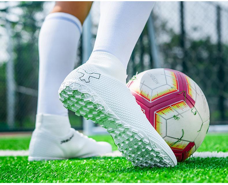 Product Introduction of In Stock Professional Soccer Shoes Teenagers Race Shoes Green Field Combat Boots Men's and Women's Football Boots 47 Soccer Shoes Boys and Girls Teenagers Students TF Broken Nail AG Long Nail Artificial Flat Leather Foot Training Transport 24