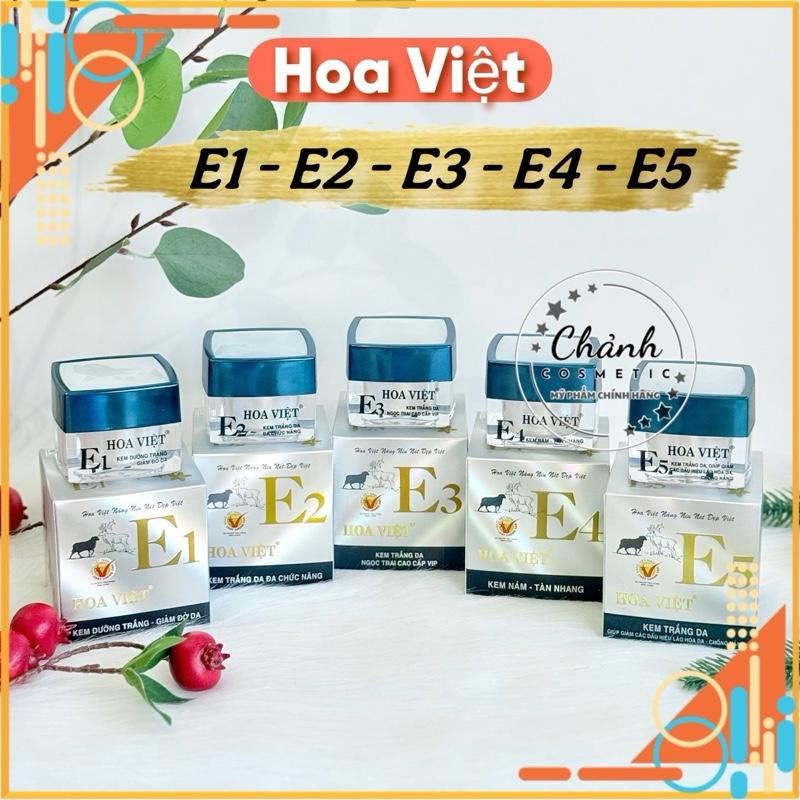 Kem Dưỡng Da Hoa Việt E1 E2 E3 E4 E5 Dưỡng Trắng, Nám, Tàn Nhang, Giảm Đỏ Da Dị Ứng, Ngừa Lão hoá, Giữ Ẩm, Se Khít Lỗ Chân Lông 15g