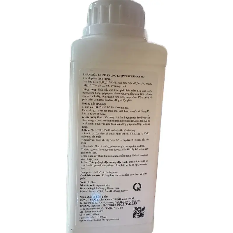 Phân bón lá STARMAX Mg 500ml giúp cây xanh dày, tạo mầm hoa, tăng quang hợp - Agrino Việt Nam 2