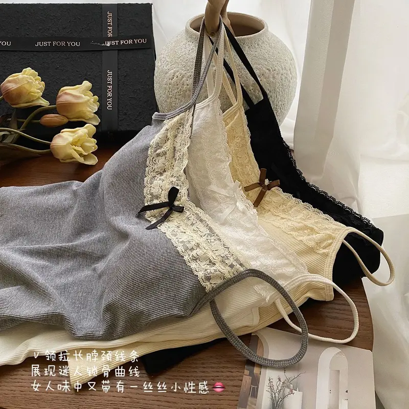 Áo Yếm Màu Xám Viền Ren, Dành Cho Nữ, Có Đệm Ngực, Thích Hợp Cho Bên Trong Hoặc Có Thể Mặc Ngoài Trời, Thiết Kế Ngắn Ôm Sát, Phong Cách Độc Đáo, Dễ Thương Và Gợi Cảm, 12k Đánh Giá Tích Cực, Thích Hợp Cho Phụ Nữ 1
