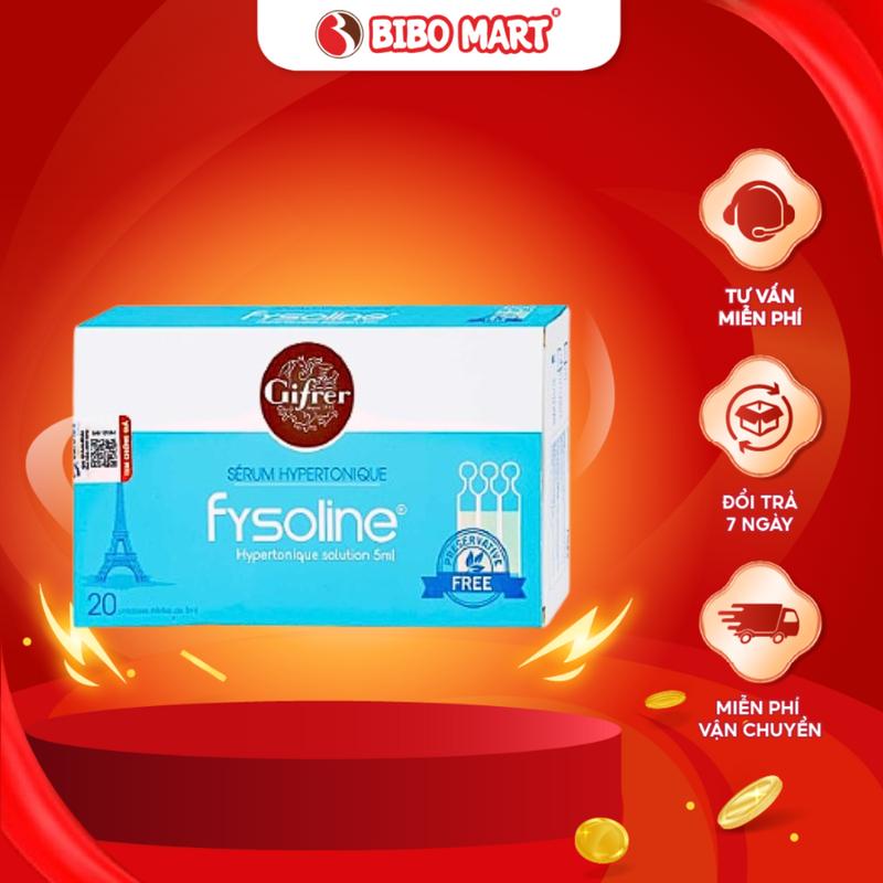  Nước Muối Ưu Trương FYSOLINE Hỗ Trợ Viêm Mũi Nghẹt Mũi Cho Bé Hộp Xanh 20 Ống x 5ml - Bibo Mart 