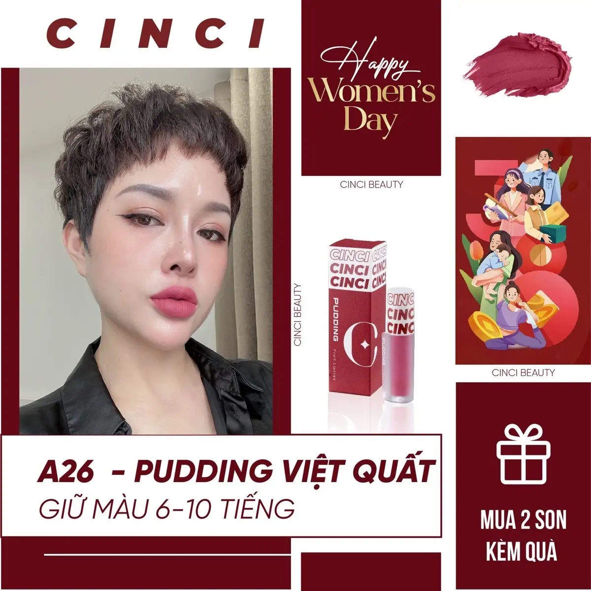 COMBO 4 SON PUDDING - 12 MÀU SON TRENDY 2024