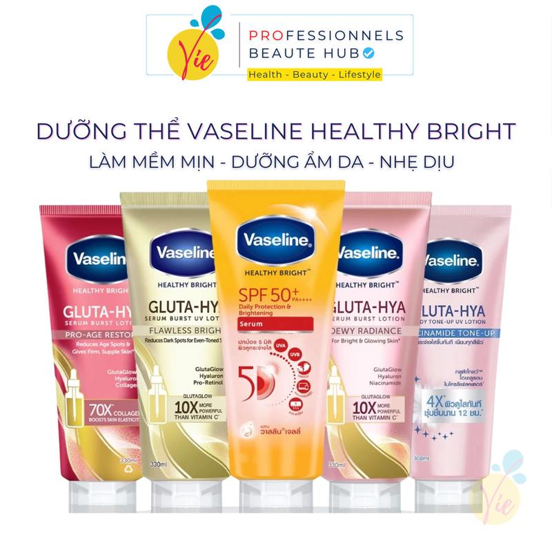 Sữa Dưỡng Thể VASELINE Healthy Bright Cấp Ẩm & Dưỡng Da Sáng Mịn - Vie Beaute SGN