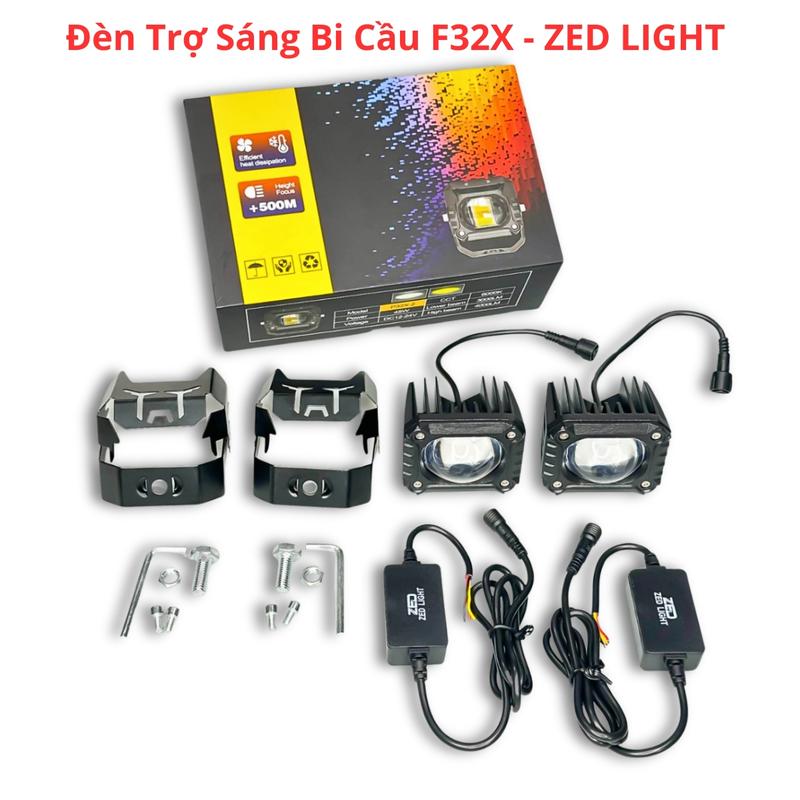 Đèn Trợ Sáng Bi Cầu F32X ZED LIGHT - 45W Cos Vàng Pha Trắng Chuyên Lắp ÔTô Xe Máy Xe Tải 12-24V ĐiệnBình Chống Nước IP68