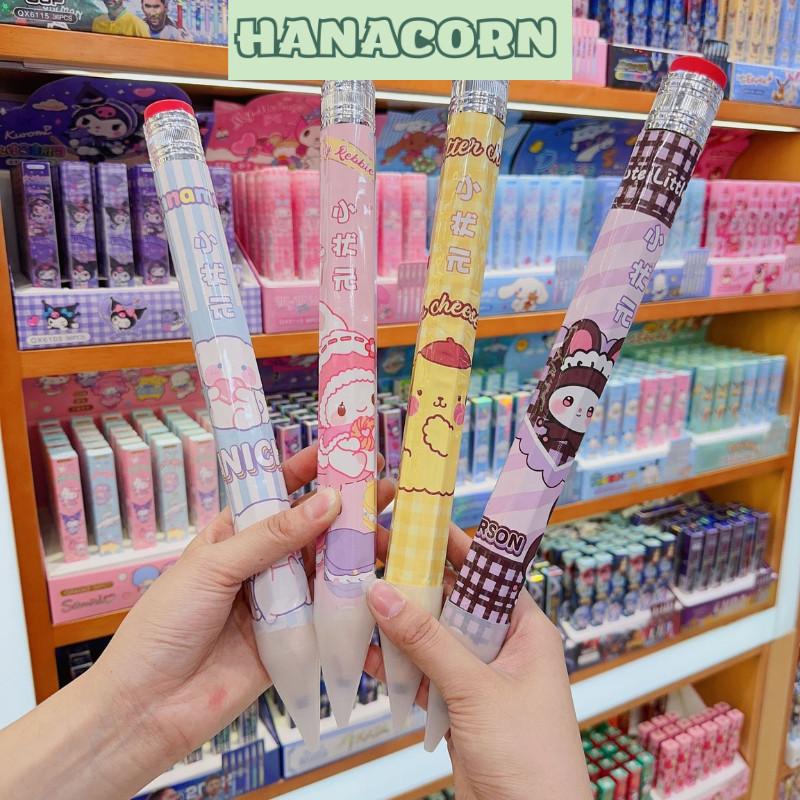 Bút chì khổng lồ vô tri vừa học vừa chơi HANACORN - Bút chì gỗ độc là nhiều hình dễ thương làm quà tặng cho bé