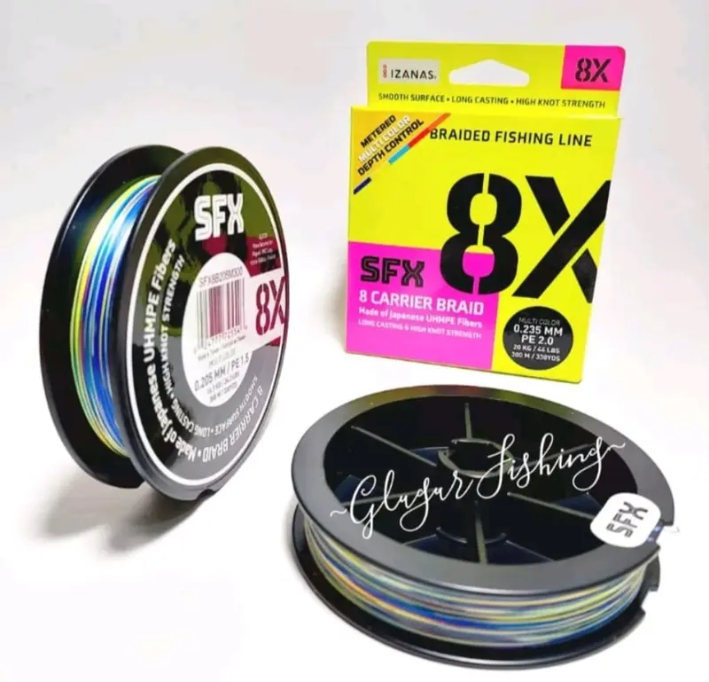 SENAR PE SUFIX SFX 8X CARRIER BRAID MULTI COLOR 300M /330YDS LONG CASTING & HIGH KNOT STRENGTH 0