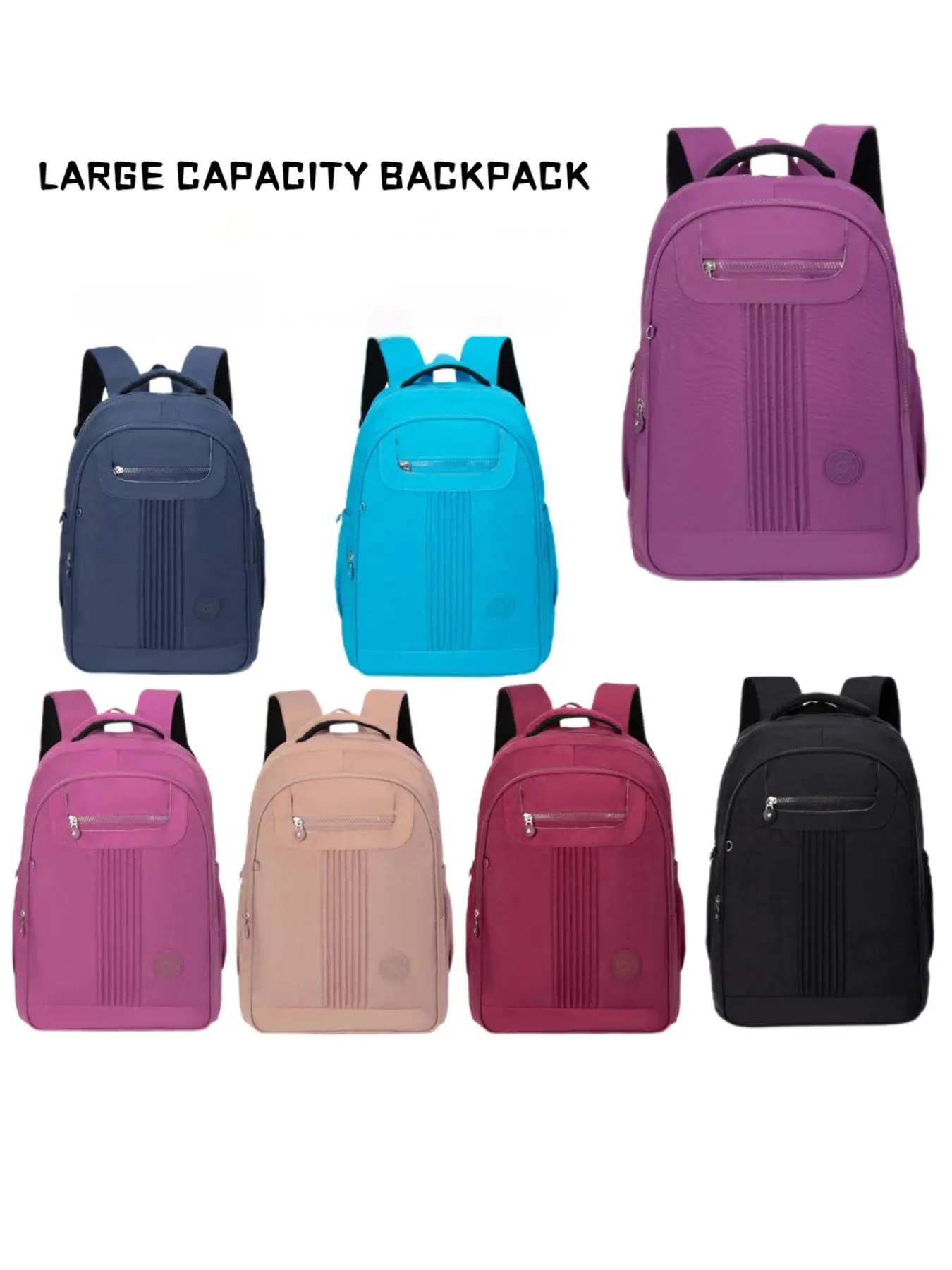 Large Capacity Backpack, Lightweight Multi-compartment Design Backpack with Laptop Compartment, Adjustable Strap Backpack for Work & Outdoor Activities