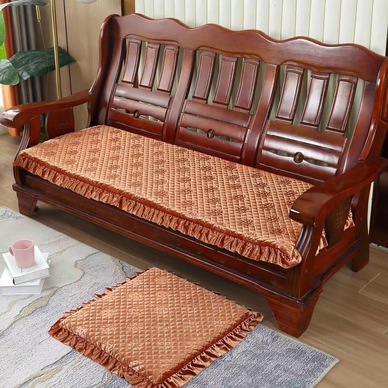 Nệm lót ghế mẫu mới viền bèo 1m8 x 55cm  (1 Bộ gồm 1 tấm dài 2 tấm ngắn )