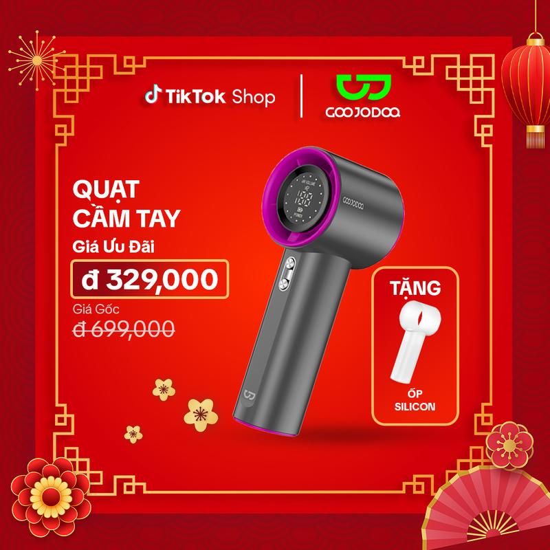 【GOOJODOQ x KOC 2024 Quạt cầm tay tốc độ cao, 100 mức gió,  màn hình kỹ thuật số, Pin 4000 MaH, Sử Dụng 2-7h(bảo hành chính hãng 06 tháng) Usb MobilePHÙ HỢP   LÀM QUÀ TẾT, QUÀ CHO NGƯỜI YÊU Phụ Kiện