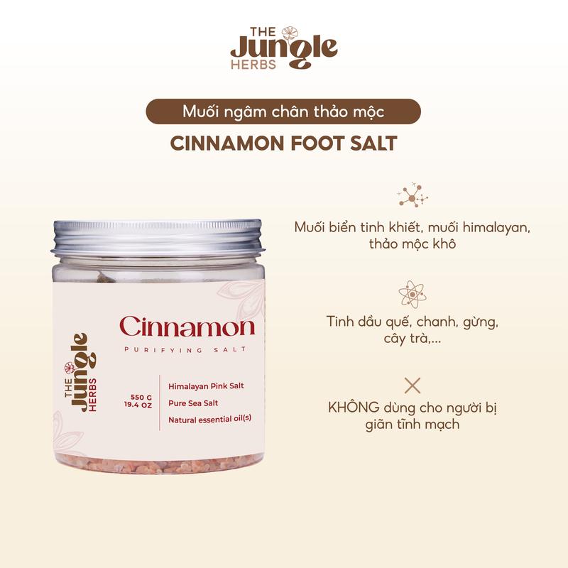 Muối ngâm chân, ngâm tắm từ thảo mộc Cinnamon Salt - THE JUNGLE HERBS
