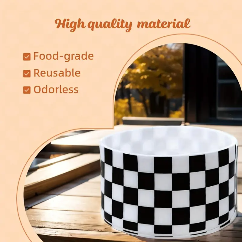 Silicone Non-slip Bottom Sleeve for 12-40oz Tumblers, 1 Count Checkerboard Pattern Sleeve Compatible with Stanley, Owala, Yeti, Simple Modern, Hydro Flask, Iron Flask, Drinkware Accessories, Bottle Not Included 2