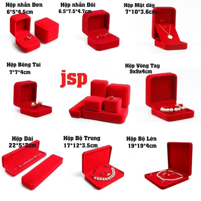 Hộp nhung đựng trang sức JSP nhận in Logo hộp đựng nhẫn nỉ nhung hộp nhẫn cưới dây chuyền vòng tay 7