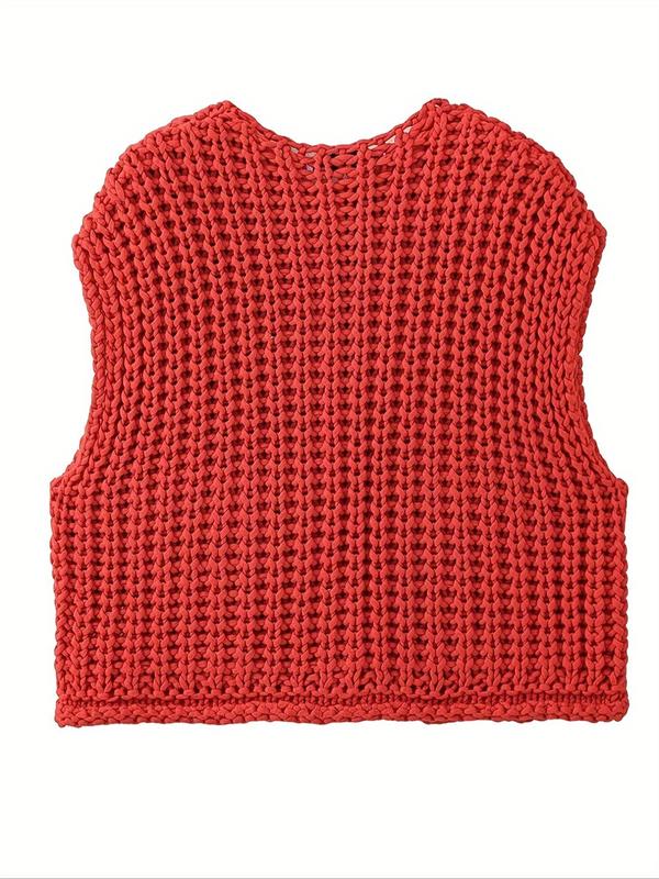 Women's Plain Button Sweater Vest, Casual Knitwear for Daily Wear, Ladies Clothes for All Seasons 1