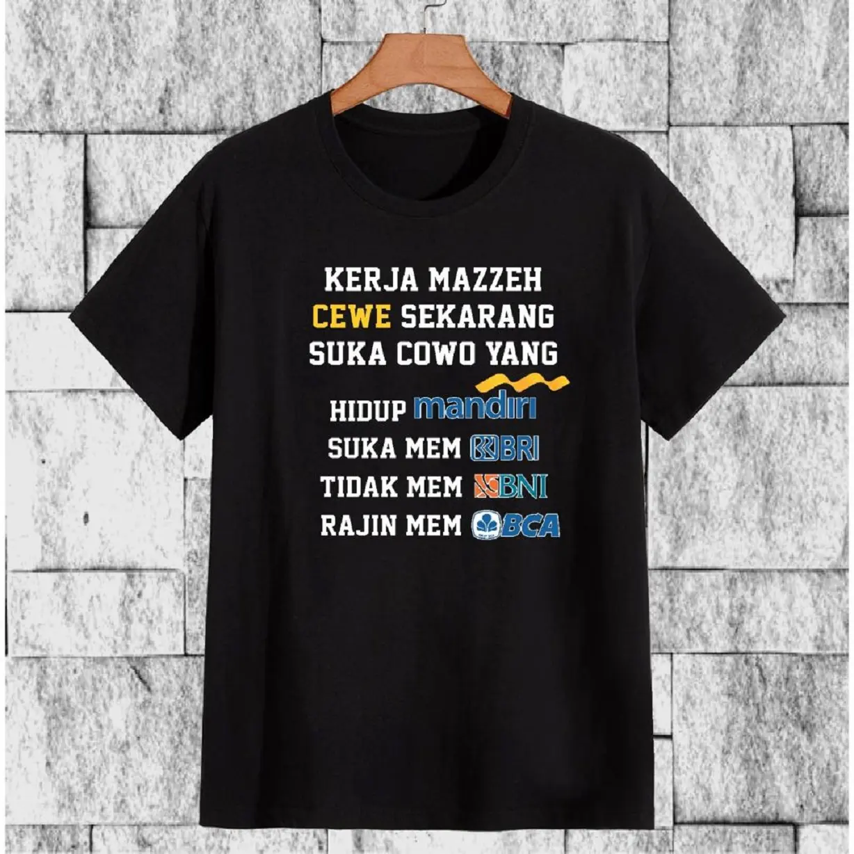 bfashionshop - DTF068 Kaos Distro Pria TShirt Pria Kaos Pria BANK Katun Keren