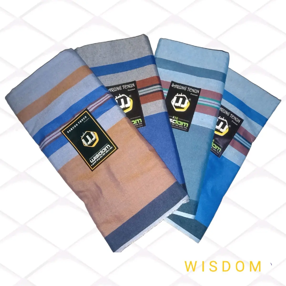 Sarung Tenun Dewasa Laki Laki Muslim Merek Wisdom Murah Berkualitas Keluaran Terbaru Lembut dan Nyaman Cocok Buat THR dan Hadiah Katun Polos Setrip