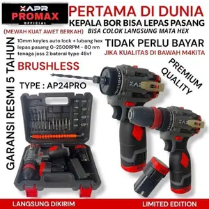 BOR BRUSHLESS TIPE AP24PRO 10MM KEYLESS AUTO LOCK FULL AKSESORIS TENAGA JOSSS - AP 24 PRO