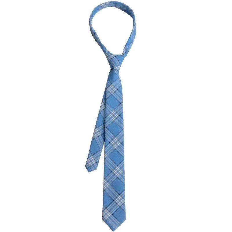 Blue Tie DK Shirt Men's Casual Formal Lazy No-Knot Easy Pull College Style Bow Tie Women's Decoration 1