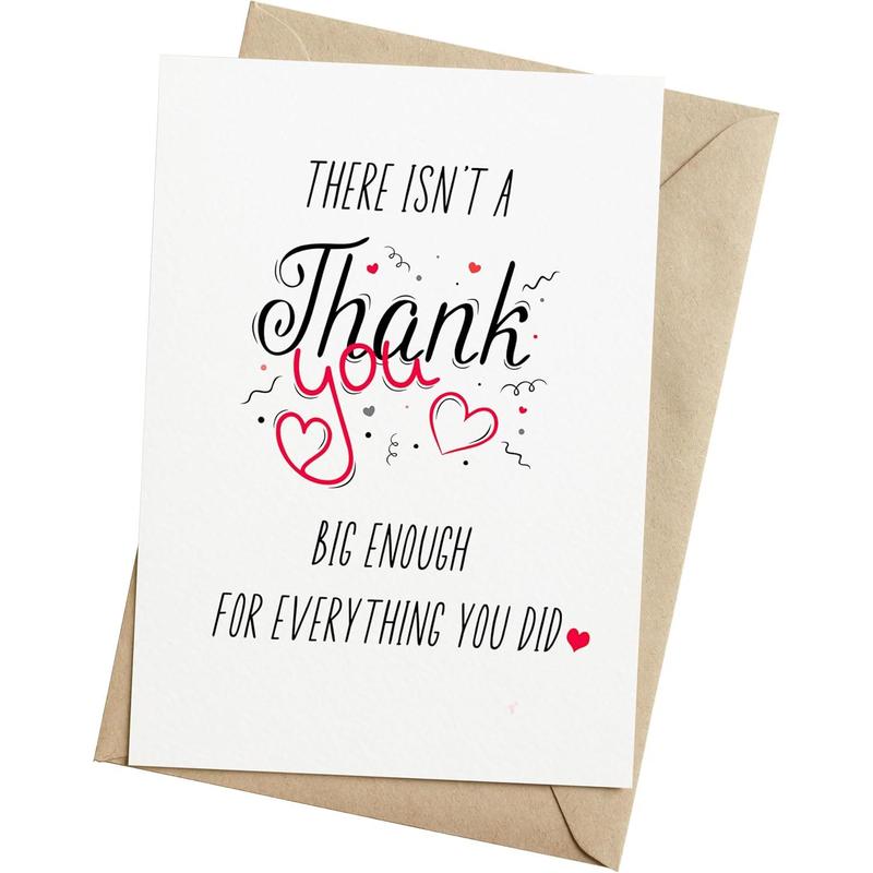 Thank you Card with Envelope, Simple Cute Single Thankful, Grateful ...