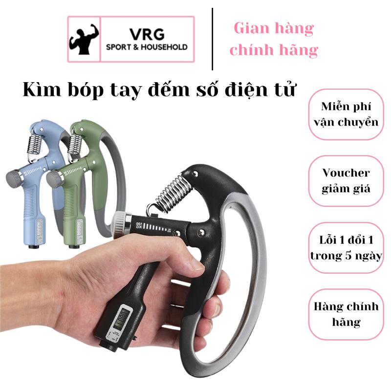 Kìm bóp tay 100kg Verygood dụng cụ tập tay gym có điều chỉnh lực có đếm số lò xo hỗ trợ hiệu quả tập cơ ngón tay tại nhà Nam