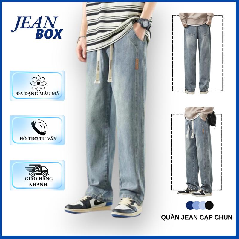 Quần jean nam nữ ống suông rộng màu xanh đậm retro N9 thiết kế basic dễ phối đồ Menswear Pants đi đường phố Có Túi