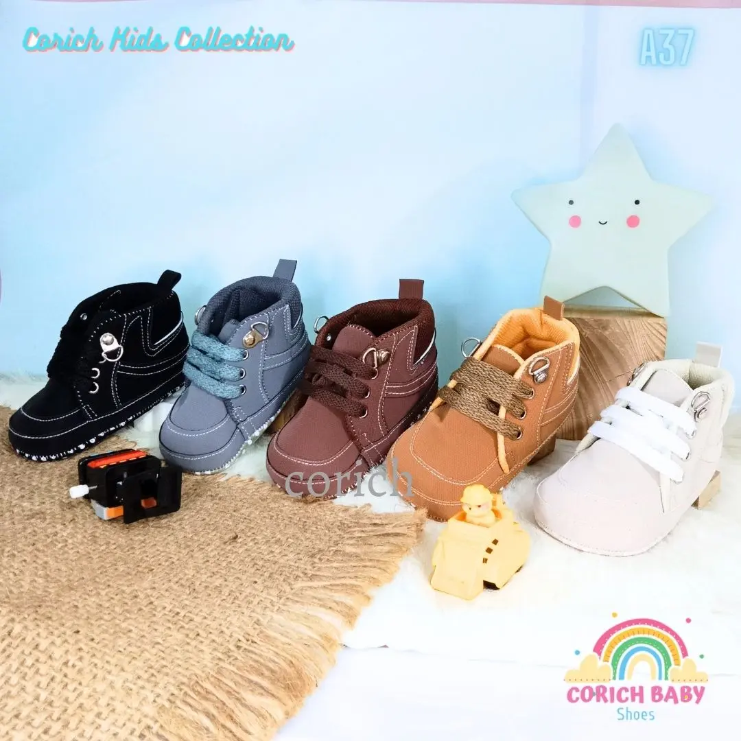 BAYAR DI TEMPAT - CORICH - A37 - SEPATU BAYI - BABY - PREWALKER - BALITA - ANAK -  BAYI USIA 0 - 11 BULAN - BAYI BARU LAHIR - PEREMPUAN - LAKI LAKI - BABY SHOES - SNEAKERS - BOOTS