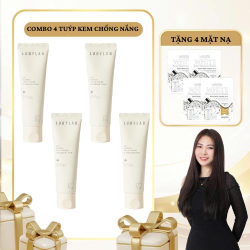 (Mua 1 Tặng 7) SN0939 - Combo 4 Tuýp Kem Chống Nắng Nâng Tông LubyLab Tone Up Essence UV Sunblock Cream Spf50+ PA++++ 50ml tặng 4 miếng mặt nạ trắng da