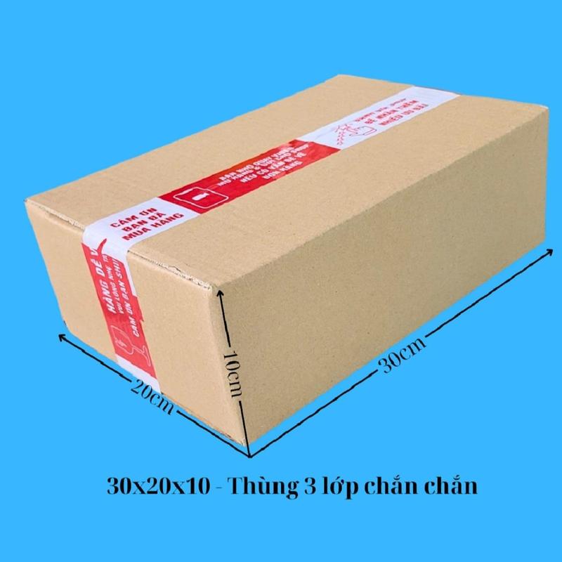  Size 30x20x10 -50 Cái Thùng Carton Đóng Hàng Thùng Giấy 3 lớp cứng chắc chắn hộp carton hopshipcod đựng dày dép thùng đóng gói online 