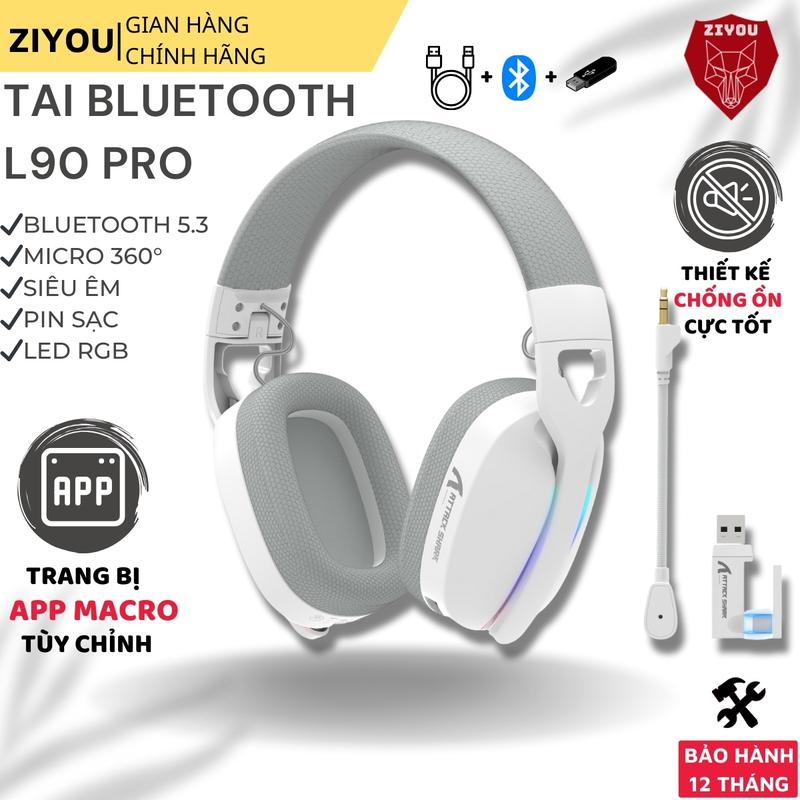 Tai Nghe Gaming Ziyou Attack Shark L90 - 3 Chế Độ kết Nối Đèn RGB Âm Thanh Vòm 7.1 Mic Chống Ồn Pin Siêu Trâu