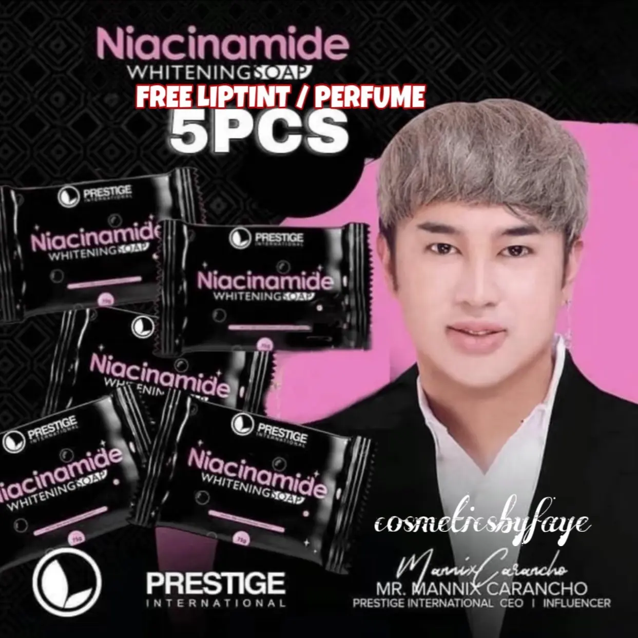5pcs (75g) Niacinamide Whitening Soap by Prestige