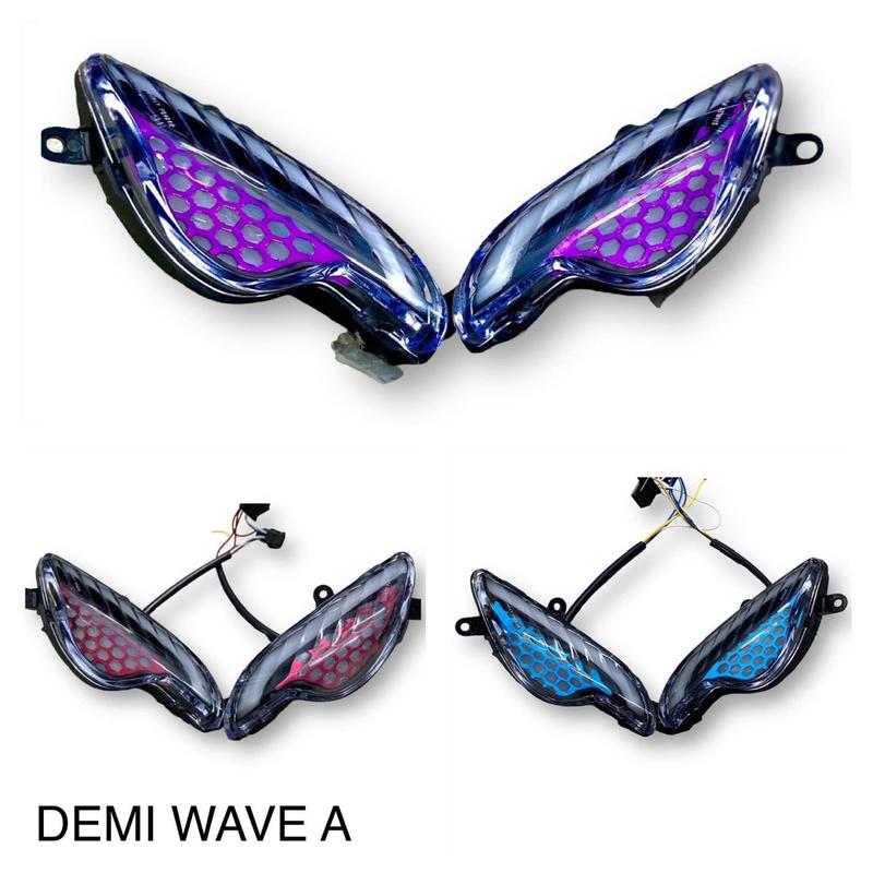 Cụm xi nhan demi wave 50 100 110cc Led Phụ Tùng Đèn Pha