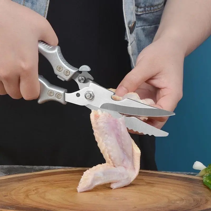Kéo Cắt Gà Không Gỉ Mạnh Mẽ - Kéo Thép Cắt Xương Cắt Thịt Cao Cấp Siêu Bền 8