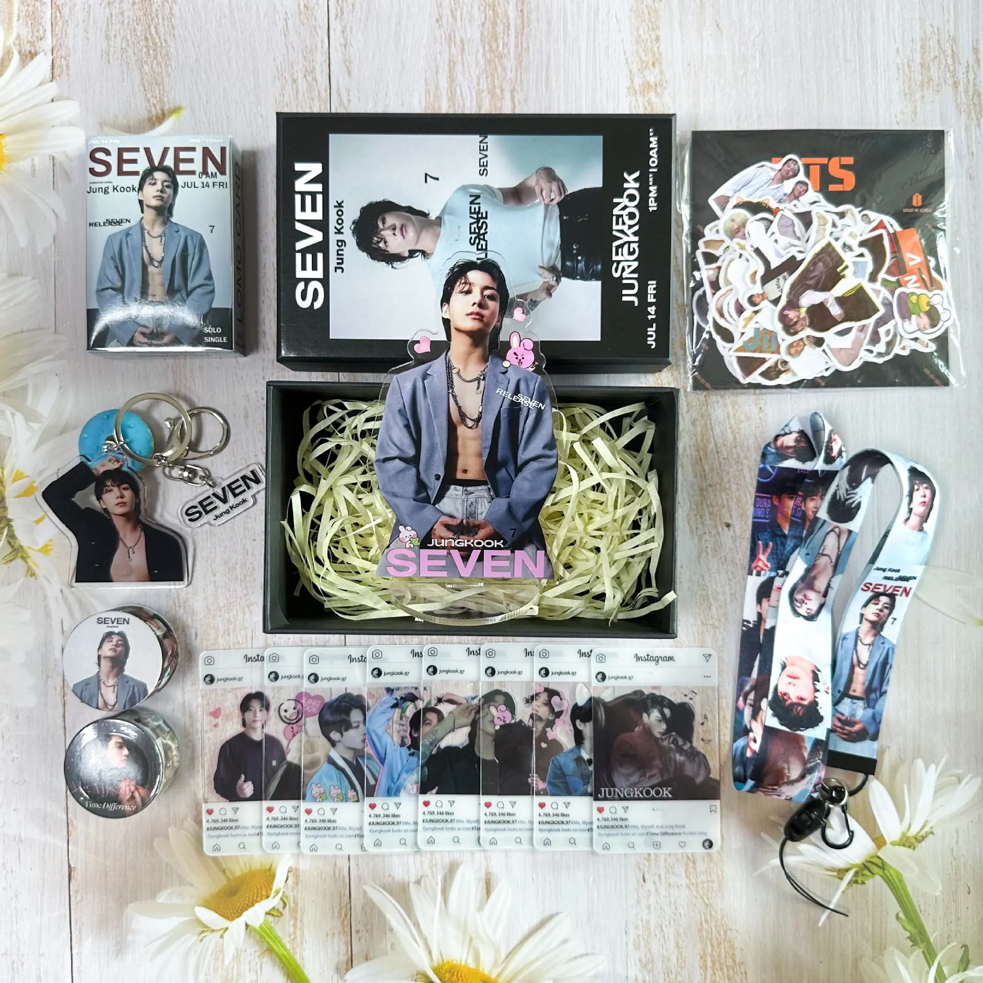 BTS Jungkook - themed Gift Set - Lanyards, Stickers, and 